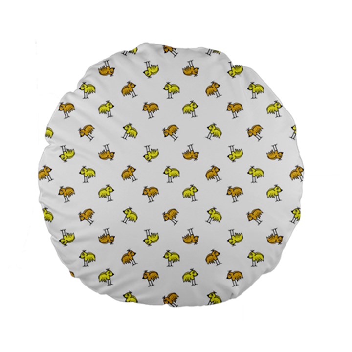 birds, animal, cute, sketch, wildlife, wild, cartoon, doodle, scribble, fashion, printed, allover, for kids, drawing, illustration, print, design, patterned, pattern Standard 15  Premium Round Cushion