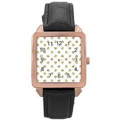 Birds, Animal, Cute, Sketch, Wildlife, Wild, Cartoon, Doodle, Scribble, Fashion, Printed, Allover, For Kids, Drawing, Illustration, Print, Design, Patterned, Pattern Rose Gold Leather Watch 