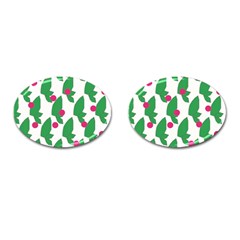 Feuilles Et Pois Cufflinks (oval) by perlette