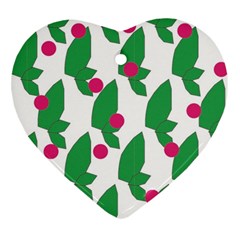 Feuilles Et Pois Heart Ornament (two Sides)