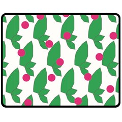 Feuilles Et Pois Fleece Blanket (medium)  by perlette