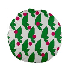 Feuilles Et Pois Standard 15  Premium Flano Round Cushions by perlette