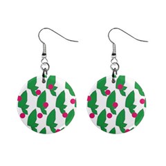 Feuilles Et Pois Mini Button Earrings