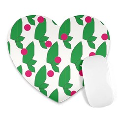 Feuilles Et Pois Heart Mousepads by perlette