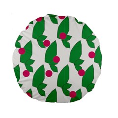 Feuilles Et Pois Standard 15  Premium Round Cushions