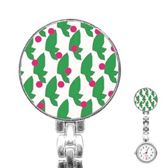 Feuilles Et Pois Stainless Steel Nurses Watch by perlette