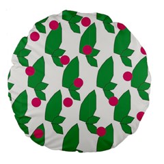 Feuilles Et Pois Large 18  Premium Flano Round Cushions