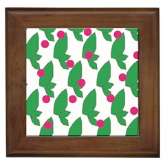 Feuilles Et Pois Framed Tiles by perlette