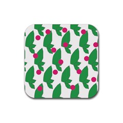 Feuilles Et Pois Rubber Coaster (square) 