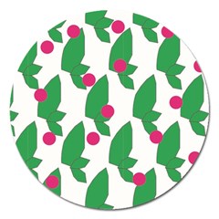 Feuilles Et Pois Magnet 5  (round)