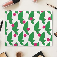 Feuilles Et Pois Cosmetic Bag (xl) by perlette