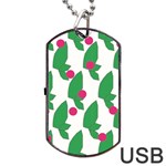 Feuilles Et Pois Dog Tag USB Flash (Two Sides) Back