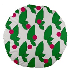 Feuilles Et Pois Large 18  Premium Round Cushions by perlette