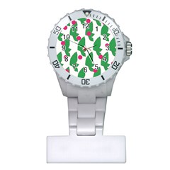 Feuilles Et Pois Plastic Nurses Watch by perlette