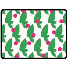 Feuilles Et Pois Double Sided Fleece Blanket (large)  by perlette