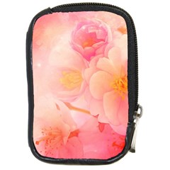 Wonderful Floral Design, Soft Colors Compact Camera Leather Case by FantasyWorld7