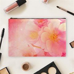 Wonderful Floral Design, Soft Colors Cosmetic Bag (large) by FantasyWorld7