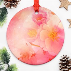 Wonderful Floral Design, Soft Colors Ornament (round) by FantasyWorld7