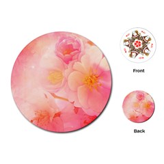 Wonderful Floral Design, Soft Colors Playing Cards (round) by FantasyWorld7