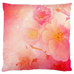 Wonderful Floral Design, Soft Colors Large Cushion Case (two Sides)