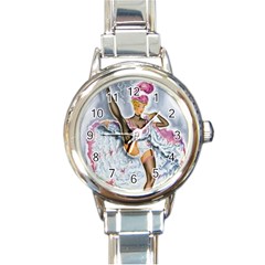 Bal Du Moulin Rouge French Cancan Round Italian Charm Watch by StarvingArtisan