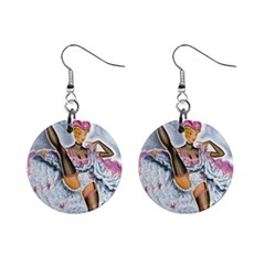 Bal Du Moulin Rouge French Cancan Mini Button Earrings by StarvingArtisan