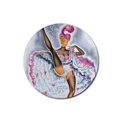 Bal Du Moulin Rouge French Cancan Rubber Coaster (round)  by StarvingArtisan