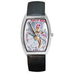 Bal Du Moulin Rouge French Cancan Barrel Style Metal Watch by StarvingArtisan