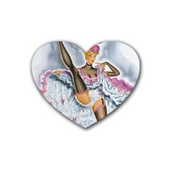 Bal Du Moulin Rouge French Cancan Heart Coaster (4 Pack)  by StarvingArtisan