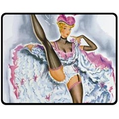 Bal Du Moulin Rouge French Cancan Fleece Blanket (medium)  by StarvingArtisan