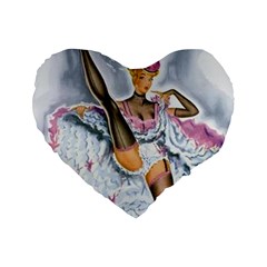 Bal Du Moulin Rouge French Cancan Standard 16  Premium Heart Shape Cushions by StarvingArtisan