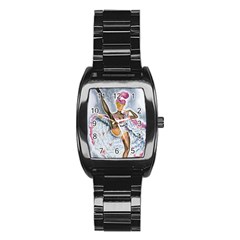 Bal Du Moulin Rouge French Cancan Stainless Steel Barrel Watch by StarvingArtisan