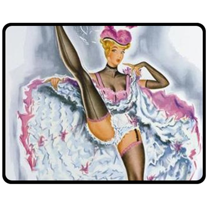 Bal Du Moulin Rouge French Cancan Double Sided Fleece Blanket (Medium) 