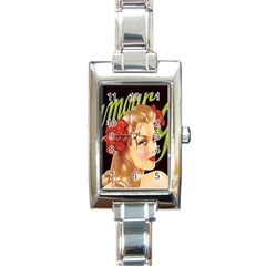 Blonde Bombshell Retro Glamour Girl Posters Rectangle Italian Charm Watch by StarvingArtisan