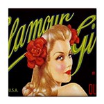 Blonde Bombshell retro Glamour Girl Posters Tile Coasters Front