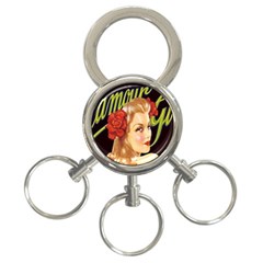 Blonde Bombshell Retro Glamour Girl Posters 3-ring Key Chains by StarvingArtisan