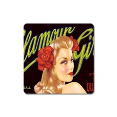 Blonde Bombshell Retro Glamour Girl Posters Square Magnet by StarvingArtisan