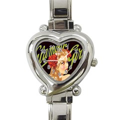 Blonde Bombshell Retro Glamour Girl Posters Heart Italian Charm Watch by StarvingArtisan