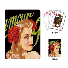 Blonde Bombshell Retro Glamour Girl Posters Playing Cards Single Design by StarvingArtisan