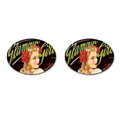 Blonde Bombshell Retro Glamour Girl Posters Cufflinks (oval) by StarvingArtisan