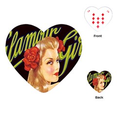 Blonde Bombshell Retro Glamour Girl Posters Playing Cards (heart) by StarvingArtisan