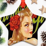 Blonde Bombshell retro Glamour Girl Posters Star Ornament (Two Sides) Front