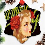 Blonde Bombshell retro Glamour Girl Posters Snowflake Ornament (Two Sides) Front