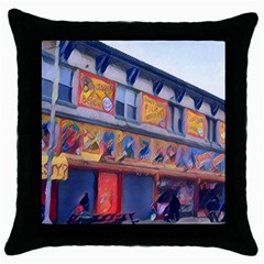 Coney Island Freak Show Throw Pillow Case (black) by StarvingArtisan