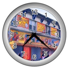 Coney Island Freak Show Wall Clock (silver) by StarvingArtisan