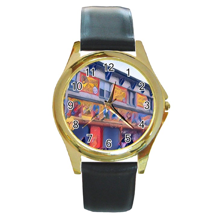 Coney Island Freak Show Round Gold Metal Watch