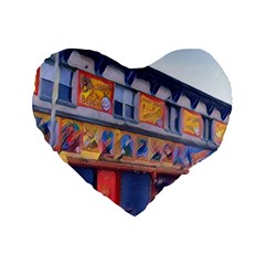 Coney Island Freak Show Standard 16  Premium Heart Shape Cushions by StarvingArtisan