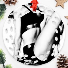 Pinup Girl Round Filigree Ornament (two Sides)