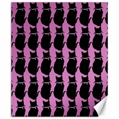 Cat Silouette Pattern Pink Canvas 8  X 10  by snowwhitegirl