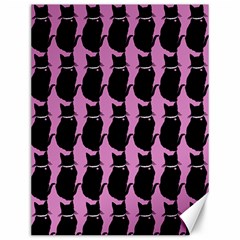 Cat Silouette Pattern Pink Canvas 12  X 16  by snowwhitegirl